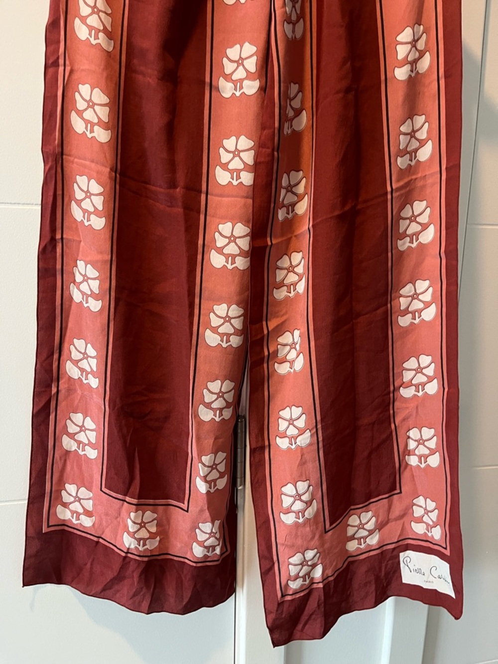 Vintage Pierre Cardin lightweight silk scarf made in France.
